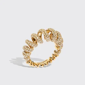JUMBO YELLOW GOLD DIAMOND SLINKEE RING>Boochier Clearance