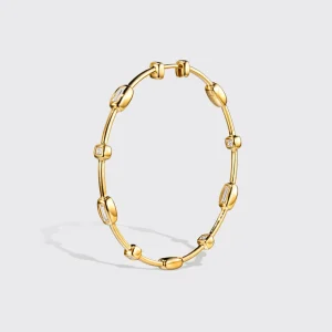 JUMBO YELLOW GOLD DIAMOND ARCADE HOOP EARRINGS>Boochier New