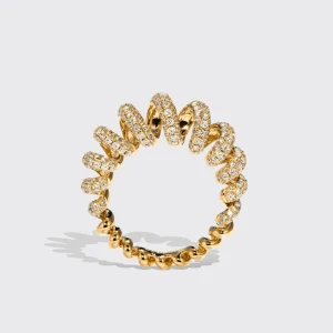 JUMBO YELLOW GOLD DIAMOND SLINKEE RING>Boochier Clearance