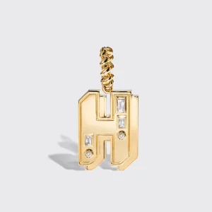 JUMBO YELLOW GOLD DIAMOND LETTER AND NUMBER PENDANT>Boochier Best