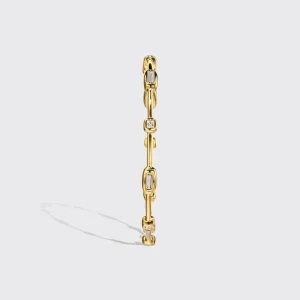 JUMBO YELLOW GOLD DIAMOND ARCADE HOOP EARRINGS>Boochier New