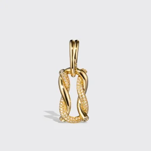 JUMBO YELLOW GOLD HALF DIAMOND TIES BUCKLE EARRINGS>Boochier Sale
