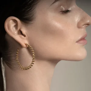 JUMBO YELLOW GOLD SLINKEE EARRINGS>Boochier Clearance