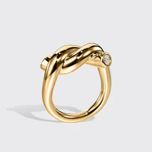 JUMBO YELLOW GOLD TIES RING>Boochier Fashion