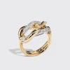 JUMBO YELLOW GOLD-WHITE GOLD HALF DIAMOND TIES BUCKLE RING>Boochier Sale