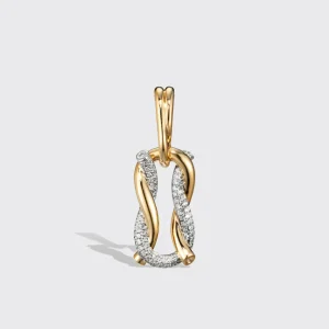 JUMBO YELLOW GOLD-WHITE GOLD HALF DIAMOND TIES BUCKLE EARRINGS>Boochier Outlet
