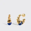 LAPIS SMALL YELLOW GOLD GUMBALL SLINKEE EARRINGS>Boochier Fashion