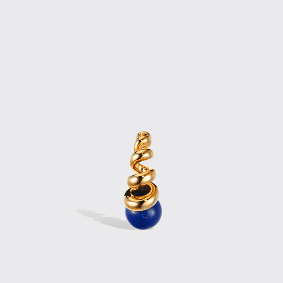 lapis_small_yellow_gold_g_2.webp LAPIS SMALL YELLOW GOLD GUMBALL SLINKEE EARRINGS>Boochier Fashion