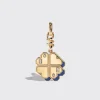 LAPIS YELLOW GOLD CLOVER LEAF CHARM>Boochier Hot