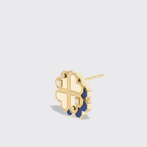 LAPIS YELLOW GOLD CLOVER LEAF STUDS>Boochier Clearance