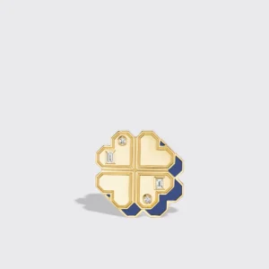 LAPIS YELLOW GOLD CLOVER LEAF STUDS>Boochier Clearance