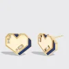 LAPIS YELLOW GOLD HEART STUDS>Boochier Discount