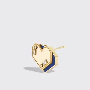 LAPIS YELLOW GOLD HEART STUDS>Boochier Discount