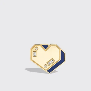 LAPIS YELLOW GOLD HEART STUDS>Boochier Discount