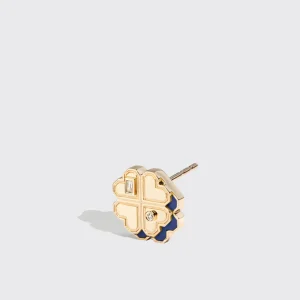 LAPIS YELLOW GOLD MINI CLOVER LEAF STUDS>Boochier Online