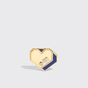 LAPIS YELLOW GOLD MINI HEART STUDS>Boochier Online