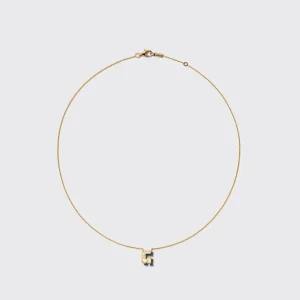 LAPIS YELLOW GOLD MINI LETTER NECKLACE>Boochier Discount