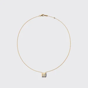 LAPIS YELLOW GOLD MINI LETTER NECKLACE>Boochier Discount