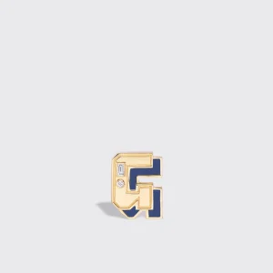 LAPIS YELLOW GOLD MINI LETTER MONO STUD>Boochier Best