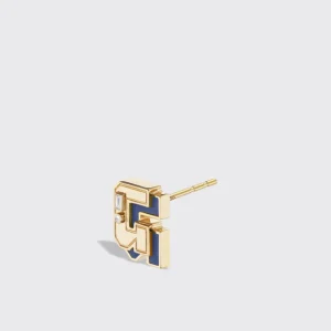 LAPIS YELLOW GOLD MINI LETTER MONO STUD>Boochier Best