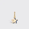 LAPIS YELLOW GOLD MINI STAR HOOP MONO EARRING>Boochier Clearance