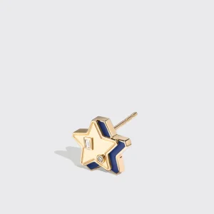 LAPIS YELLOW GOLD MINI STAR STUDS>Boochier Clearance