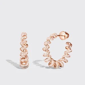 LARGE ROSE GOLD DIAMOND SLINKEE EARRINGS>Boochier Best