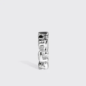 LARGE WHITE GOLD ARCADE DOUBLE ETERNITY LOCK EARRINGS>Boochier Fashion