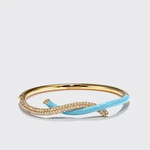 LIGHT BLUE FRUIT HOOPS DIAMOND BANGLE>Boochier Sale