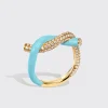 LIGHT BLUE FRUIT HOOPS DIAMOND RING>Boochier New