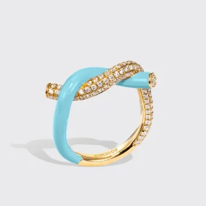 LIGHT BLUE FRUIT HOOPS DIAMOND RING>Boochier New