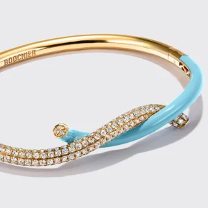 LIGHT BLUE FRUIT HOOPS DIAMOND BANGLE>Boochier Sale