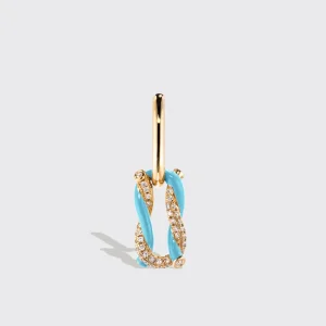 LIGHT BLUE FRUIT HOOPS MONO EARRING>Boochier Discount
