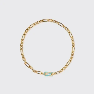 LIGHT BLUE JUMBO FRUIT HOOPS PENDANT CHAIN NECKLACE [DETACHABLE]>Boochier Discount