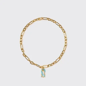 LIGHT BLUE JUMBO FRUIT HOOPS PENDANT CHAIN NECKLACE [DETACHABLE]>Boochier Discount