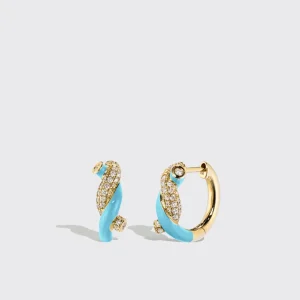 LIGHT BLUE SMALL FRUIT HOOPS EARRINGS>Boochier Outlet