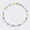LIGHT BLUE-DARK BLUE DIAMOND B-BOY CHAIN NECKLACE>Boochier Fashion