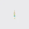 LIGHT BLUE-LIME GREEN SINGLE PEARL DIAMOND B-BOY EARRING>Boochier Online