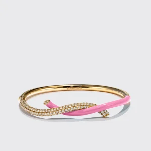 LIGHT PINK FRUIT HOOPS DIAMOND BANGLE>Boochier Hot