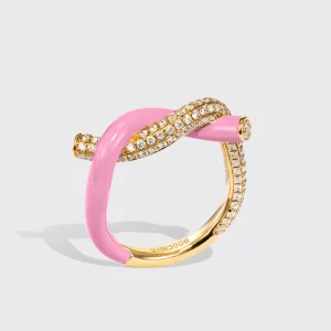 LIGHT PINK FRUIT HOOPS DIAMOND RING>Boochier Outlet
