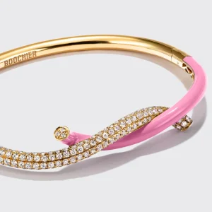 LIGHT PINK FRUIT HOOPS DIAMOND BANGLE>Boochier Hot