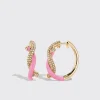 LIGHT PINK FRUIT HOOPS EARRINGS>Boochier Fashion
