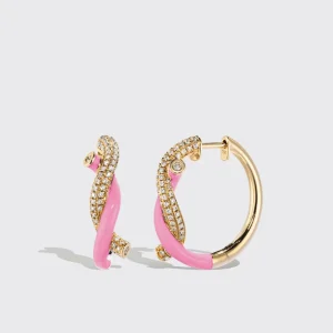 LIGHT PINK FRUIT HOOPS EARRINGS>Boochier Fashion