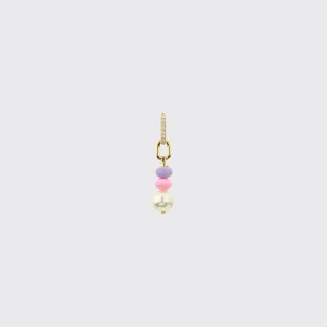 LIGHT PINK-LILAC DOUBLE PEARL DIAMOND B-BOY EARRING>Boochier Discount