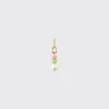 LIGHT PINK-LIME GREEN DOUBLE PEARL DIAMOND B-BOY EARRING>Boochier Outlet