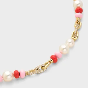 LIGHT PINK-RED DIAMOND B-BOY CHAIN NECKLACE>Boochier Discount