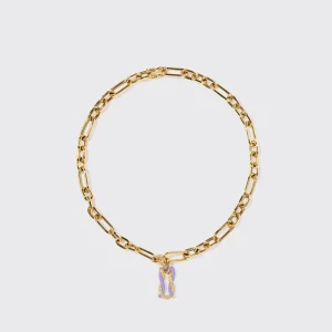 LILAC JUMBO FRUIT HOOPS PENDANT CHAIN NECKLACE [DETACHABLE]>Boochier Clearance