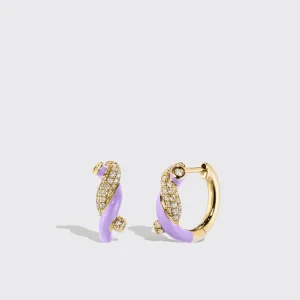 LILAC SMALL FRUIT HOOPS EARRINGS>Boochier Outlet