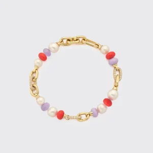 LILAC-RED DIAMOND B-BOY CHAIN BRACELET>Boochier Discount