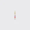 LILAC-RED DOUBLE PEARL DIAMOND B-BOY EARRING>Boochier Clearance